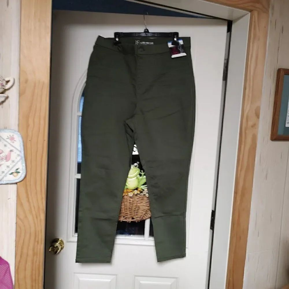 New No Boundaries  Curvy Green Super High Rise Jeggings Size Junior XXXL 21